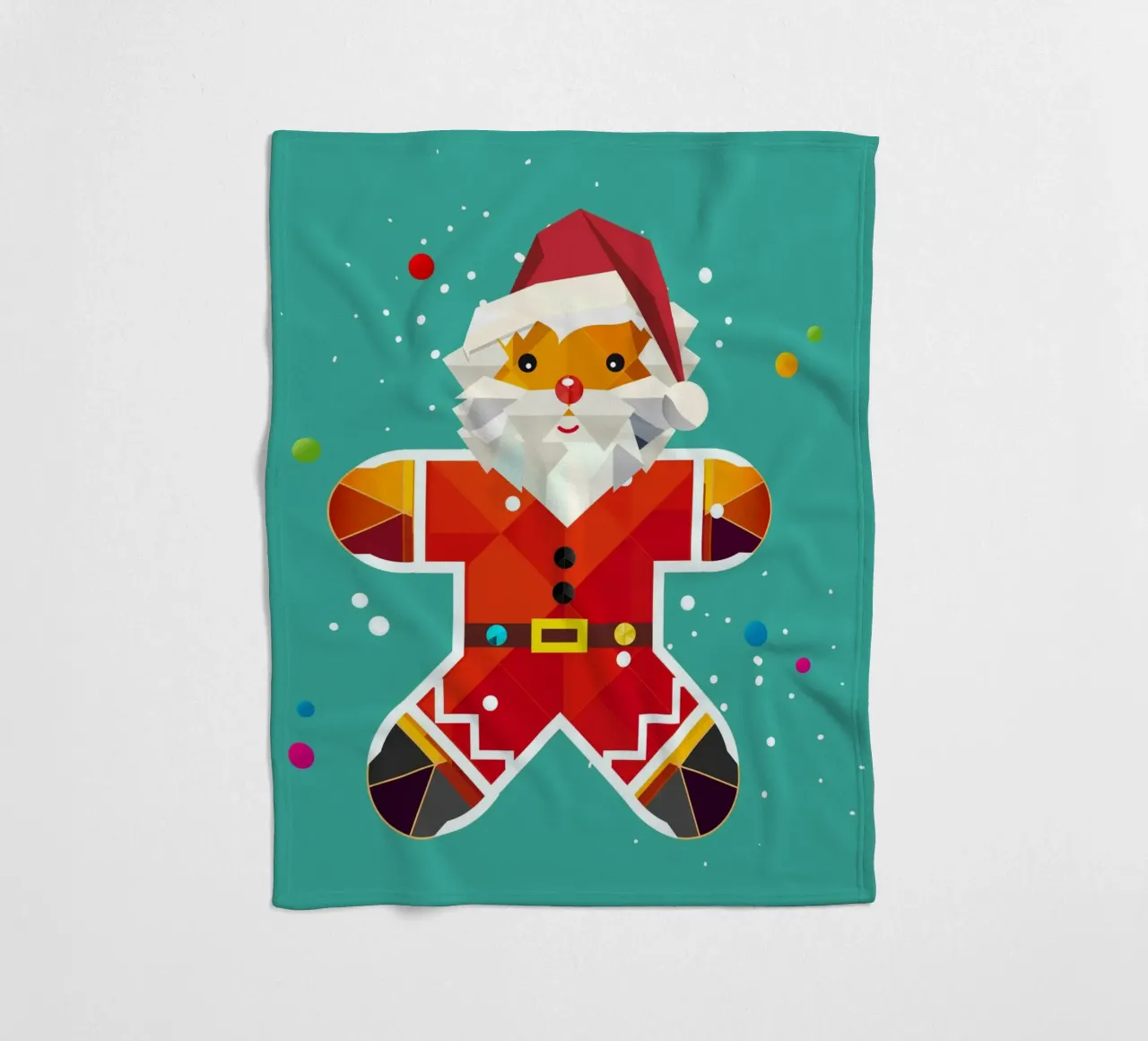 Gingerbread man in Santa design - Creative Christmas illustration fleece blanket by namosh