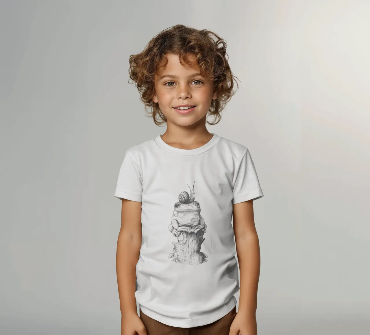 Rana e lumaca t-shirt bambini da mikekoubou