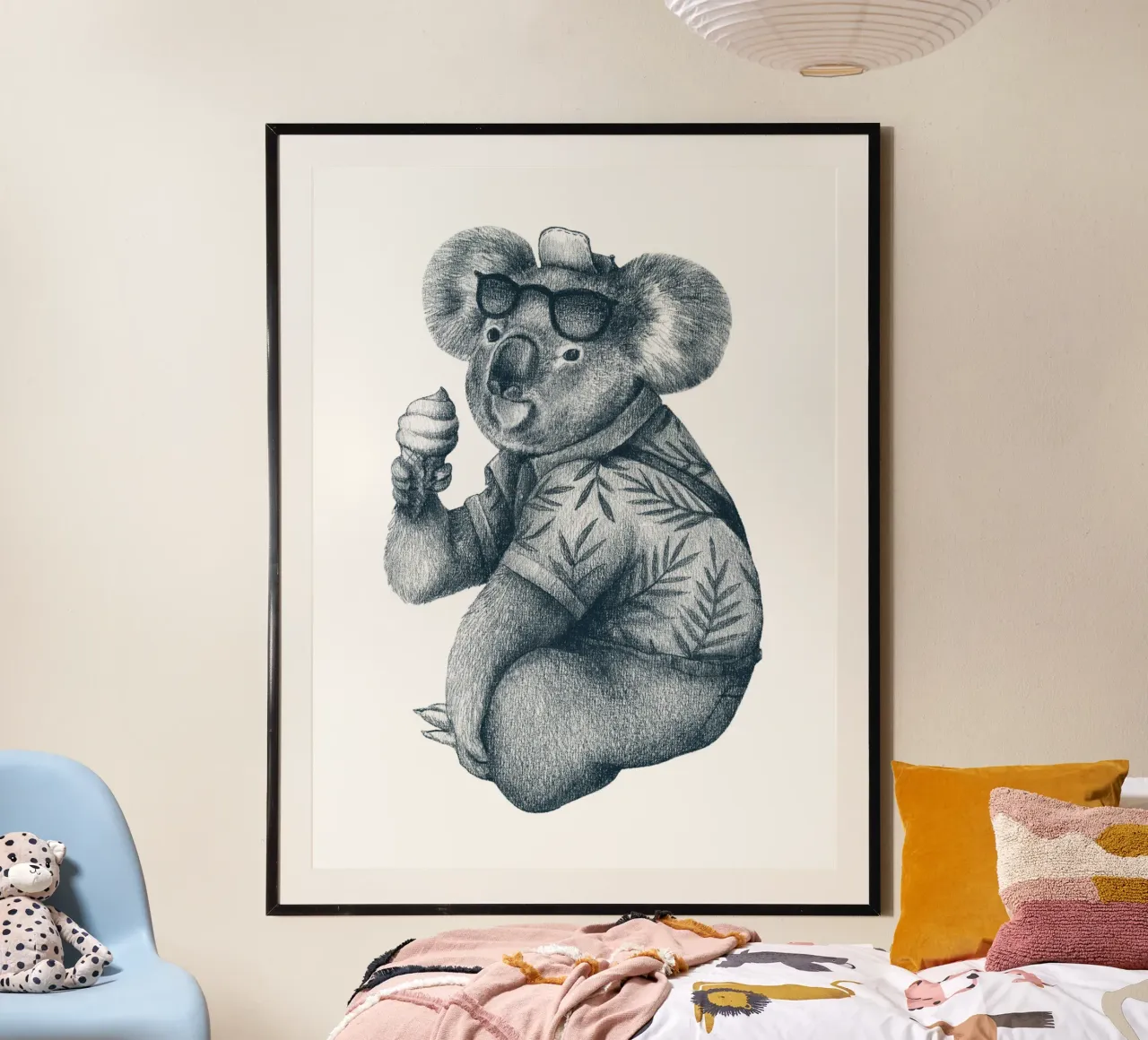 È l'ora del gelato poster con telaio in plastica da mikekoubou