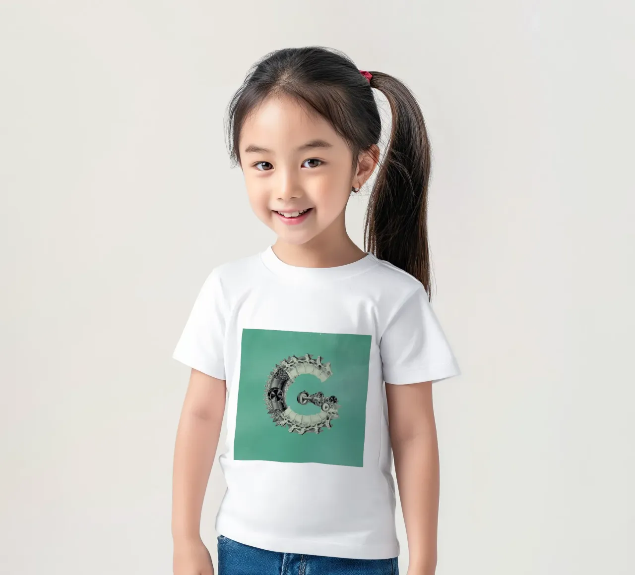 Steampunk Alphabet Letter G kids t-shirt by Birgit Palma