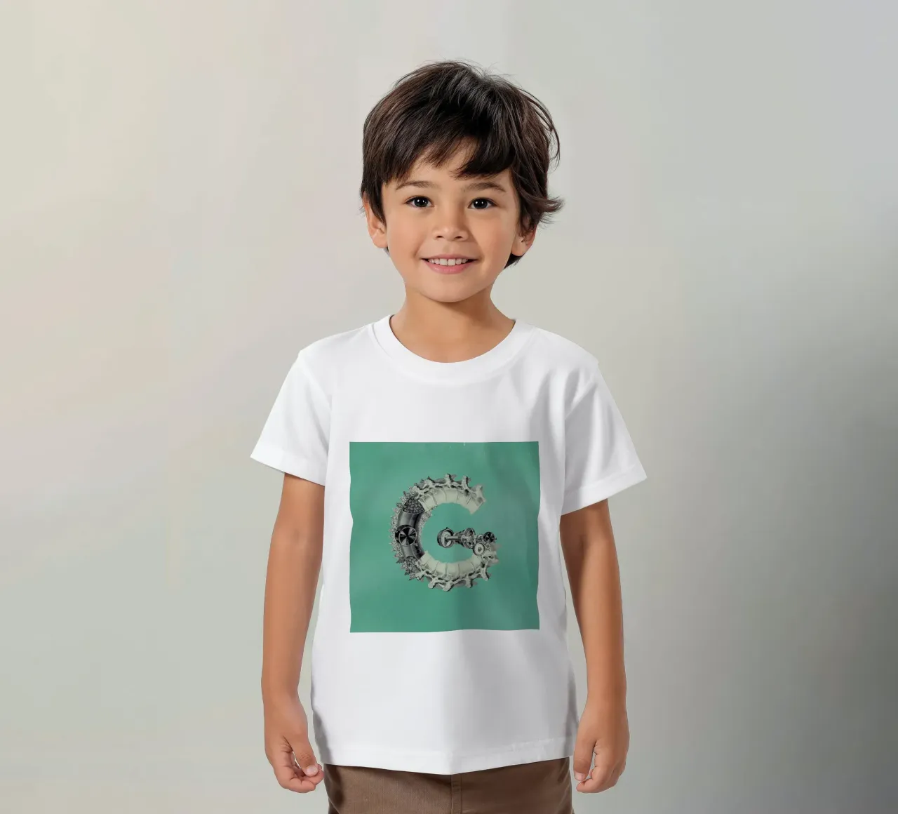 Steampunk Alphabet Letter G kids t-shirt by Birgit Palma