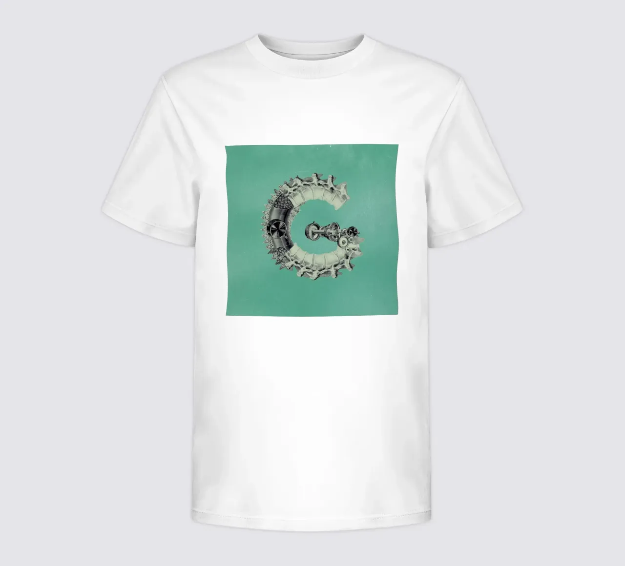 Steampunk Alphabet Letter G kids t-shirt by Birgit Palma