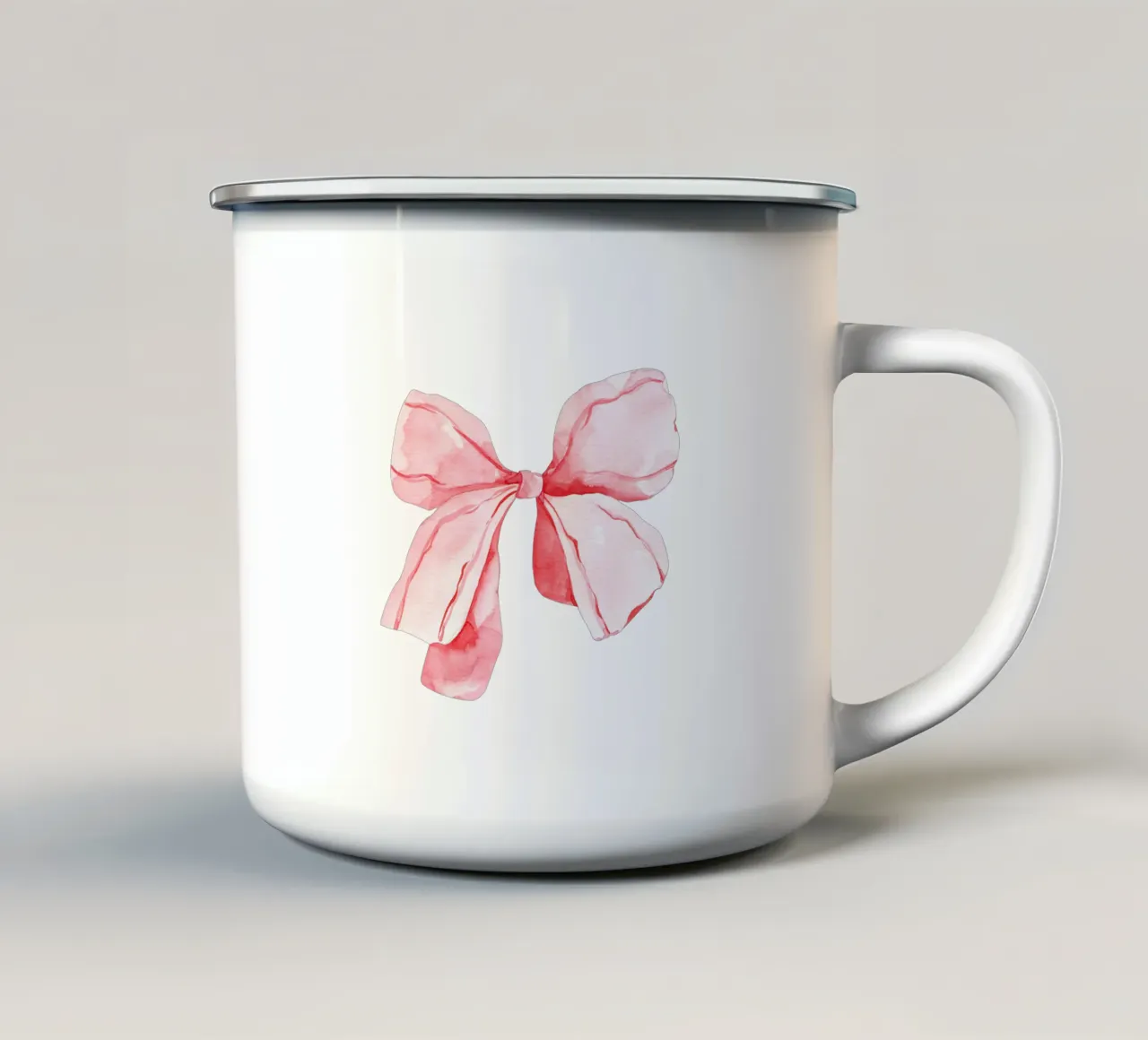 Coquette Aquarell Schleife, Rosa Coquette Schleife, Niedliche Schleifen Emaille Tasse von Coquette Club