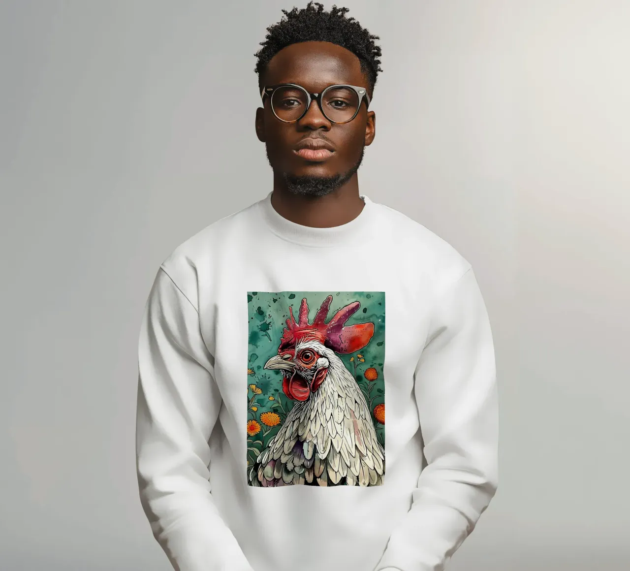 Gallo animale d'arte felpa da Justyna Jaszke JBJart