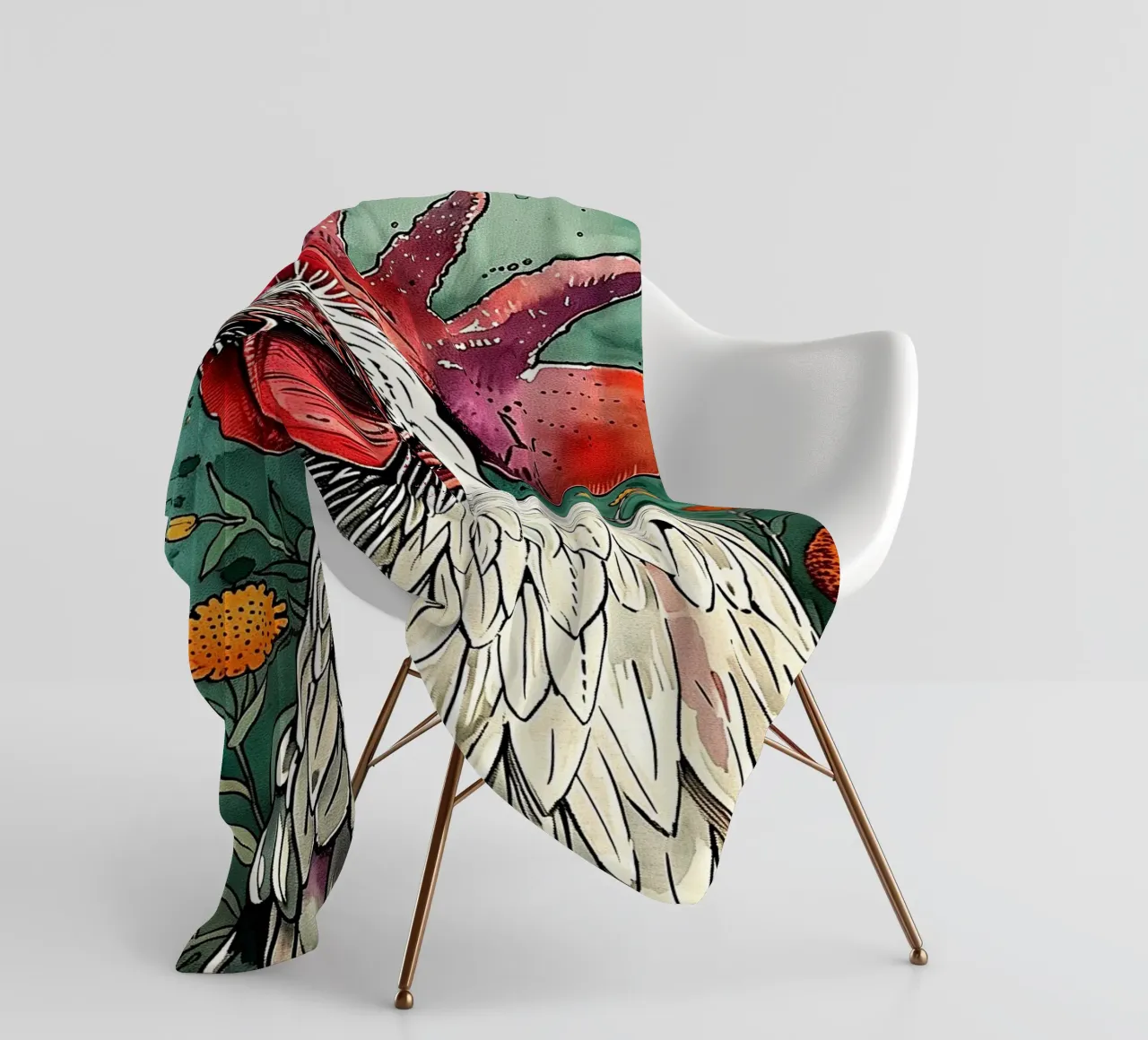 Gallo animale d'arte coperta in pile da Justyna Jaszke JBJart