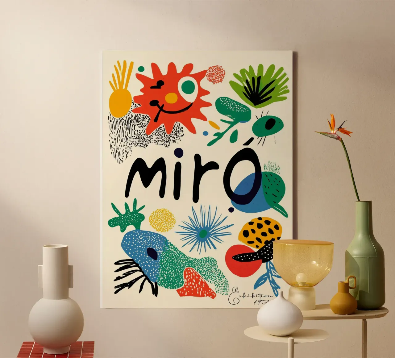 Mirò (Version No 1) tela con Cornice a cassetta da treechild