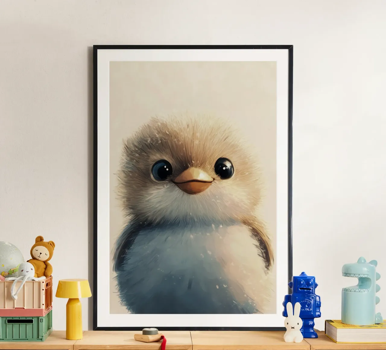 HeldIn #15: Spatz Poster mit Holzrahmen von farbenhelden