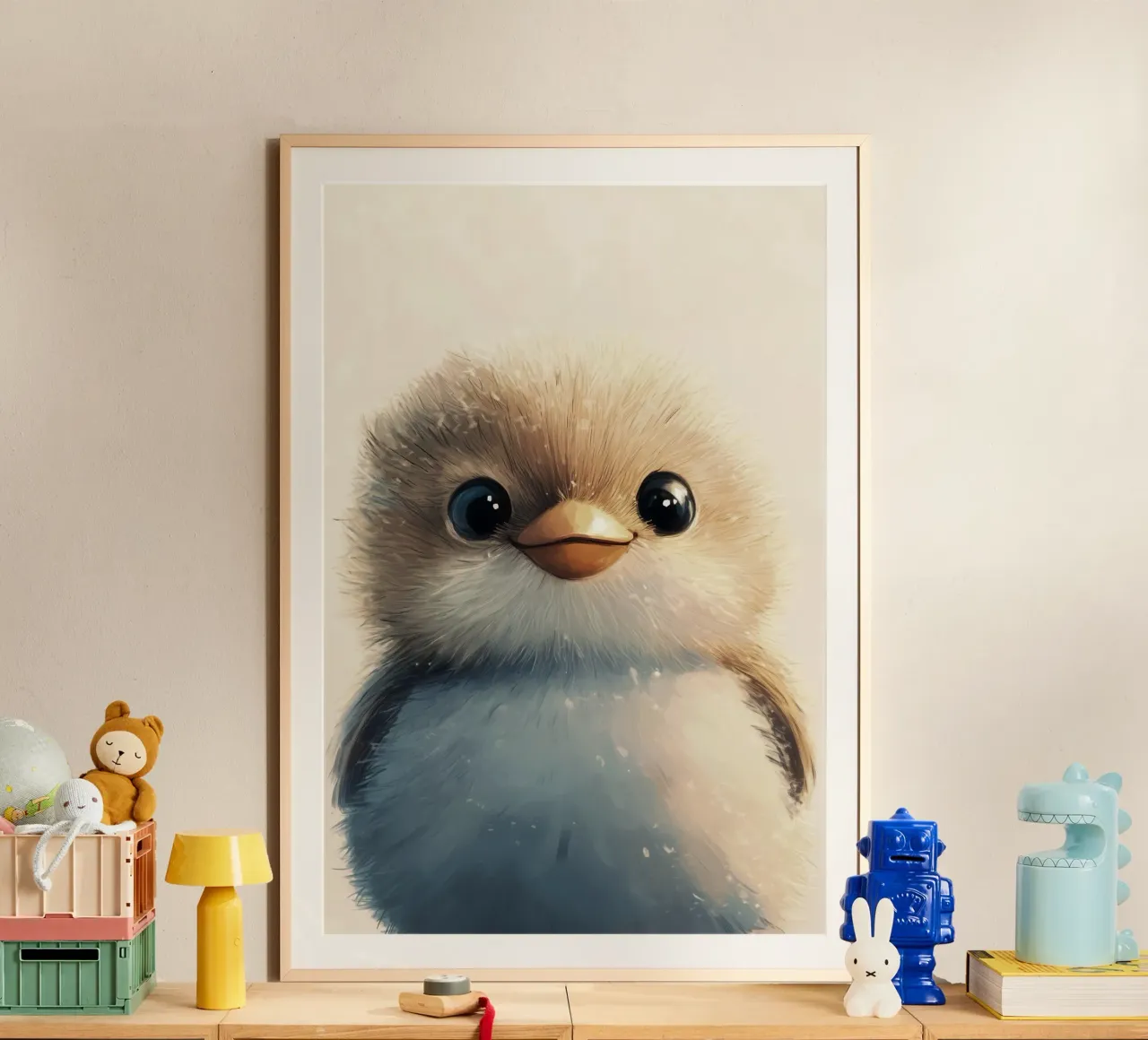 HeldIn #15: Spatz Poster mit Holzrahmen von farbenhelden