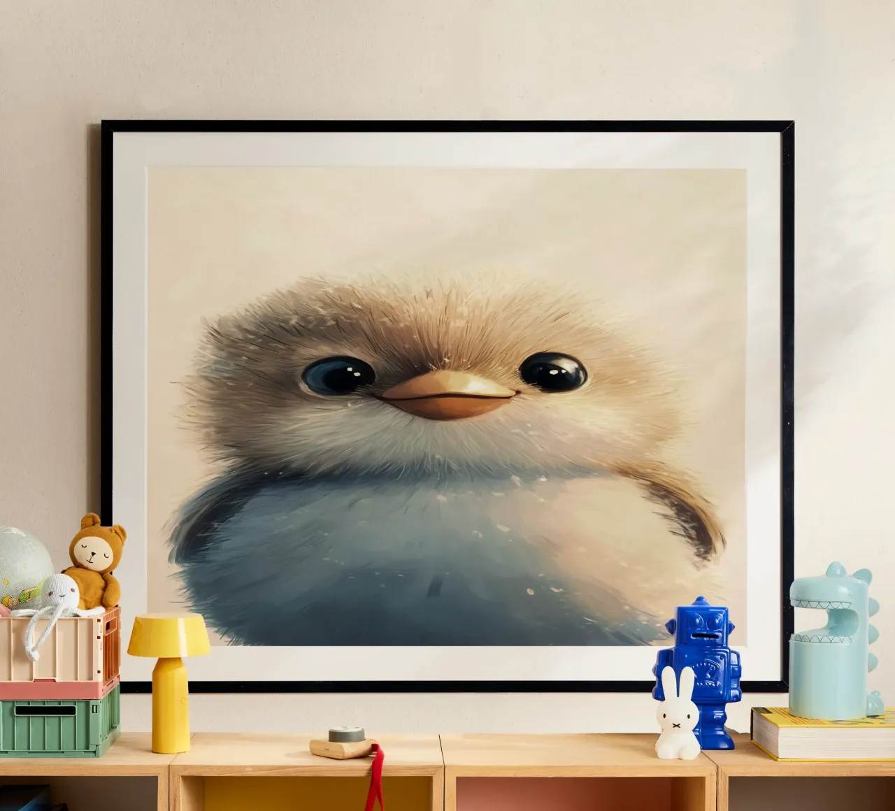 HeldIn #15: Spatz Poster mit Holzrahmen von farbenhelden