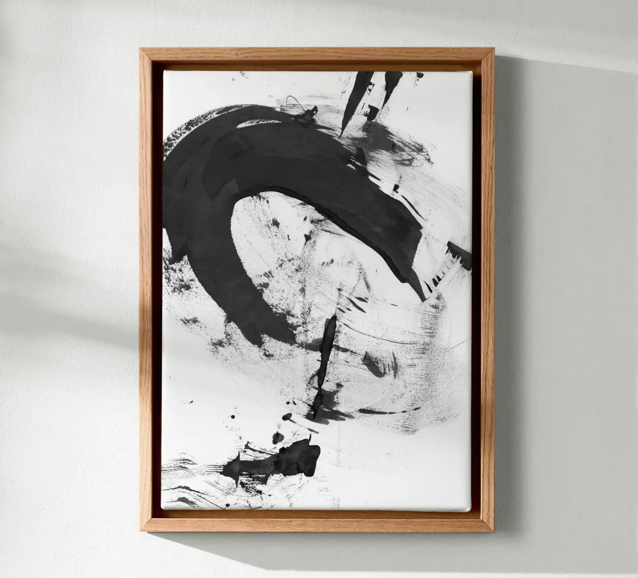 b + w strokes 6 canvas met Baklijst van IRIS LEHNHARDT FINE ART