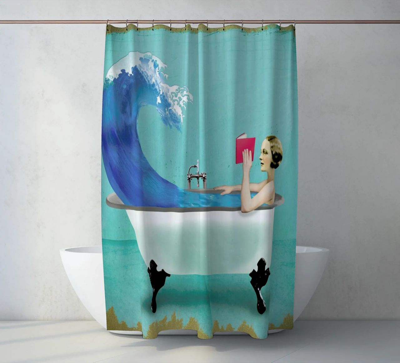 Quiet Night At Home cortina de baño de Ellen Weinstein