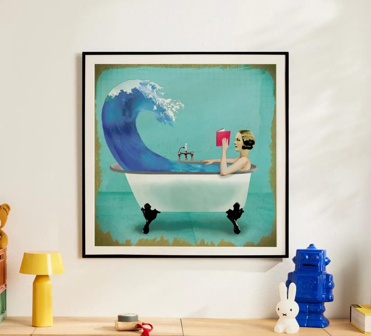 Quiet Night At Home poster con telaio in plastica da Ellen Weinstein