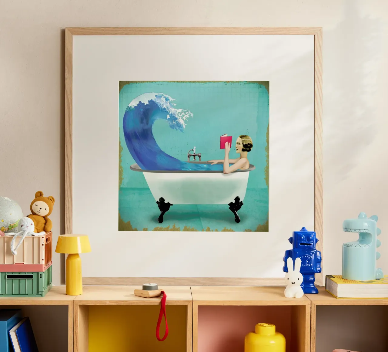 Quiet Night At Home poster con telaio in plastica da Ellen Weinstein