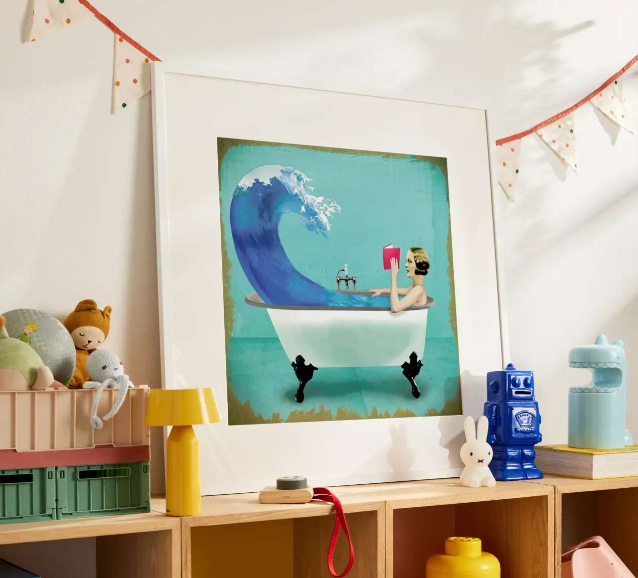 Quiet Night At Home poster con telaio in plastica da Ellen Weinstein
