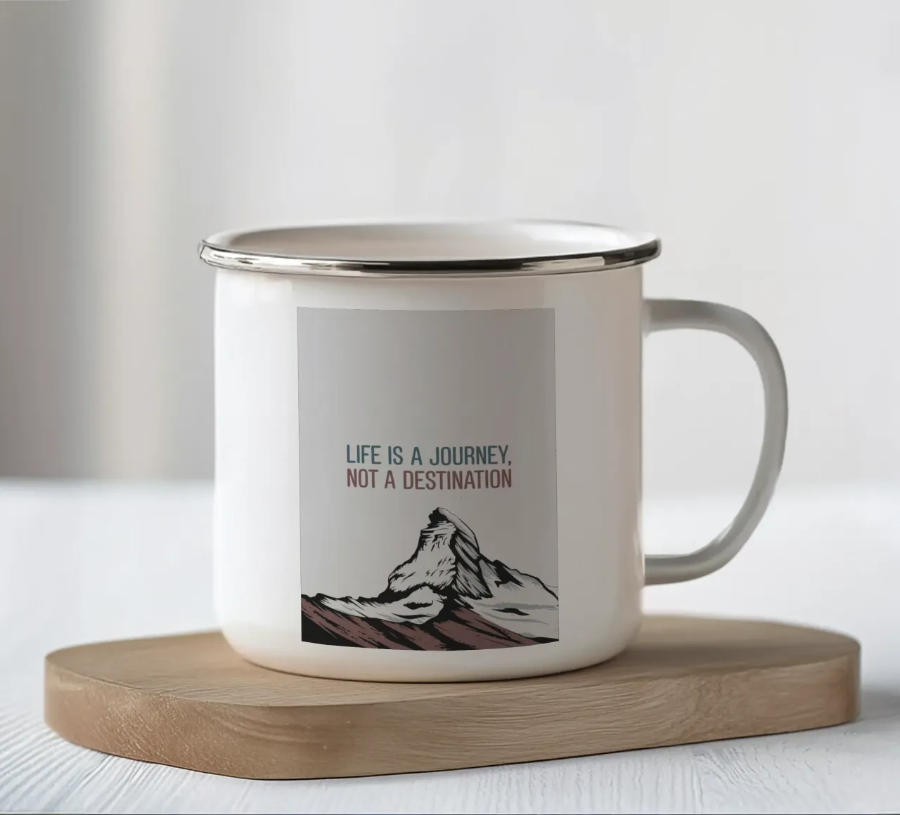 Life is a journey, not a destination tazza in smalto da ramosashop