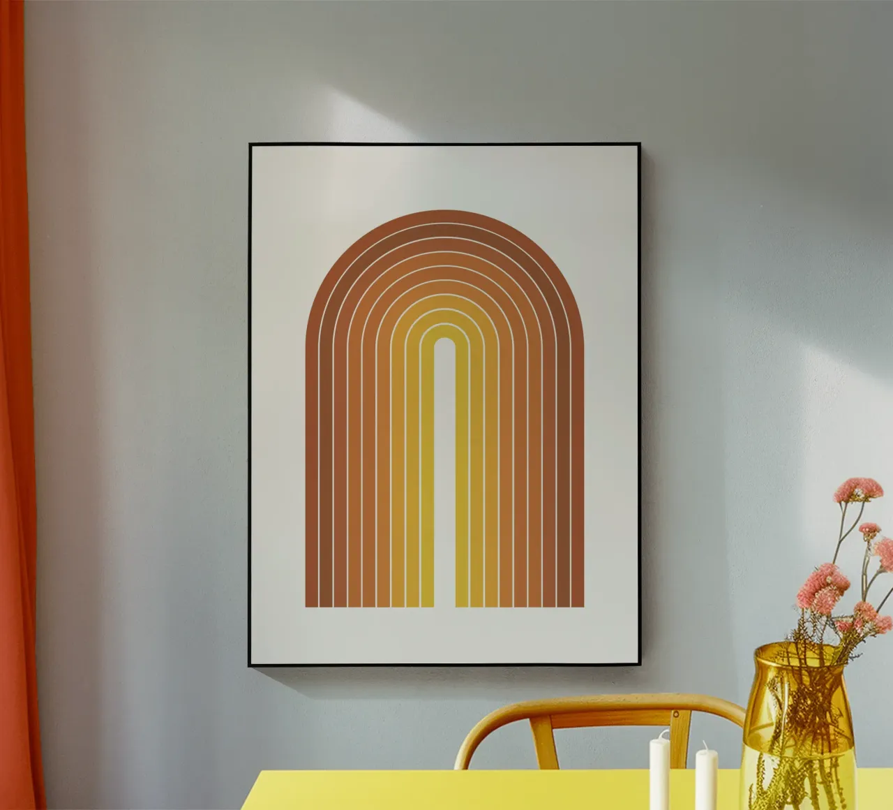 Arco giallo Boho plexiglass da Paigaam Studio