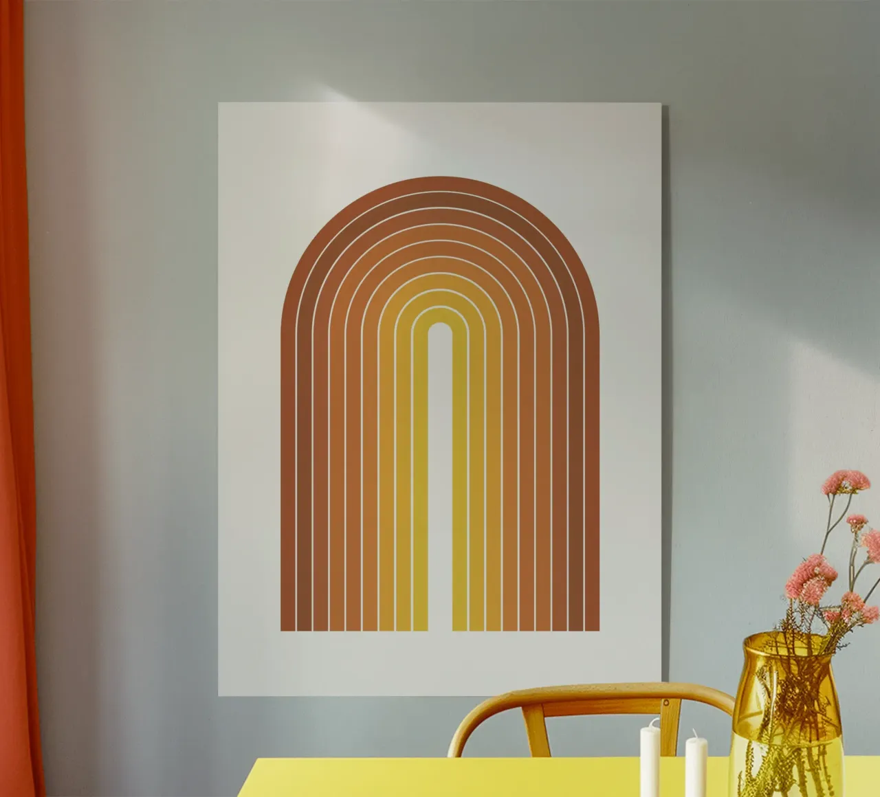 Arco giallo Boho plexiglass da Paigaam Studio