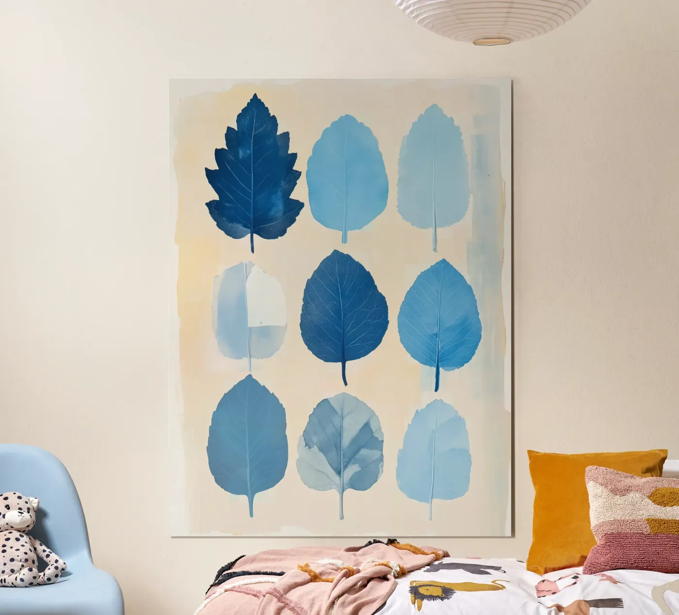 Blue Botanical Leaf Study poster de Hugo