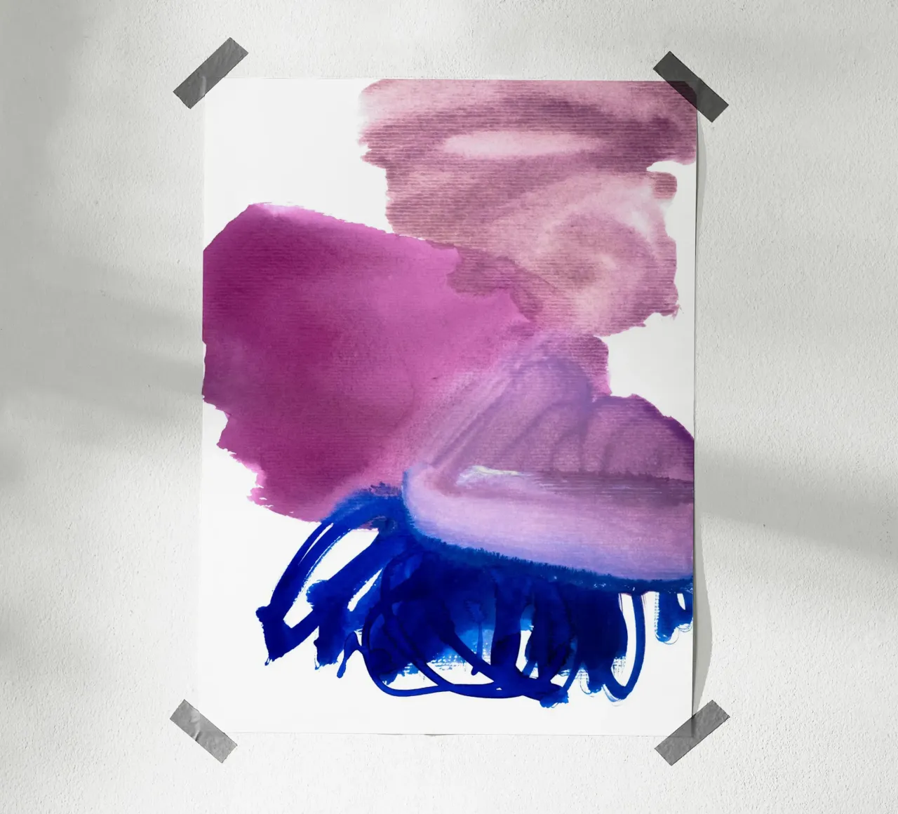 when blue surrenders to pink poster con telaio in legno da IRIS LEHNHARDT FINE ART