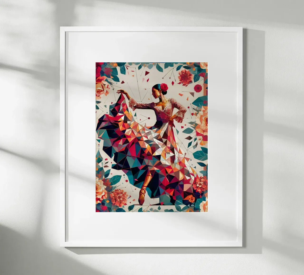 Flamenco poster con telaio in alluminio da Digital Naive