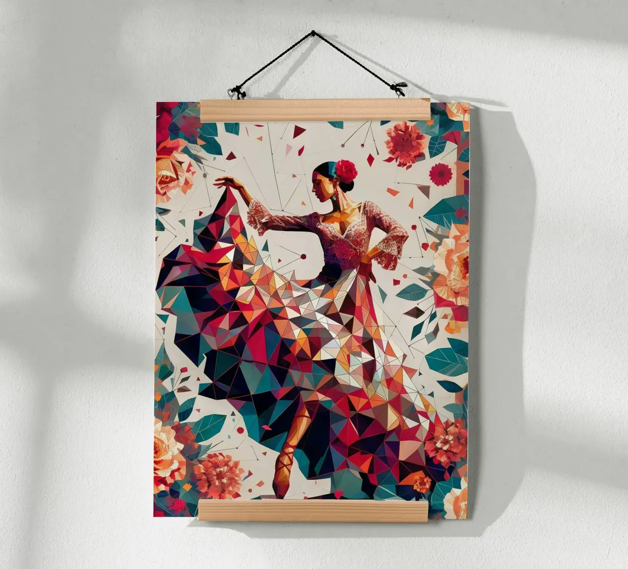 Flamenco poster con telaio in alluminio da Digital Naive