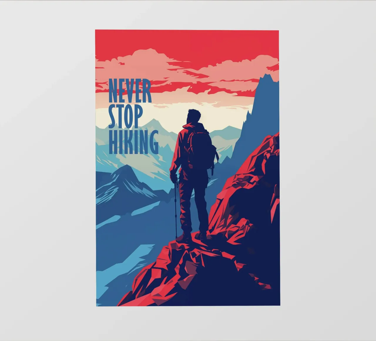 Niemals aufhören zu wandern | Outdoor Poster PVC Plane von Autofocus