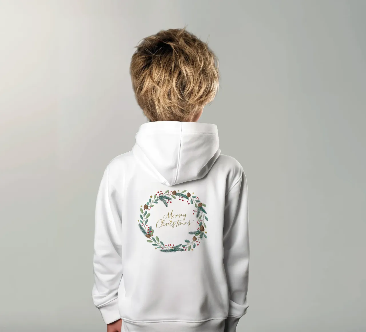 Corona de Adviento, Corona de Navidad. Feliz Navidad. sudadera con capucha para niño de CalliLetters