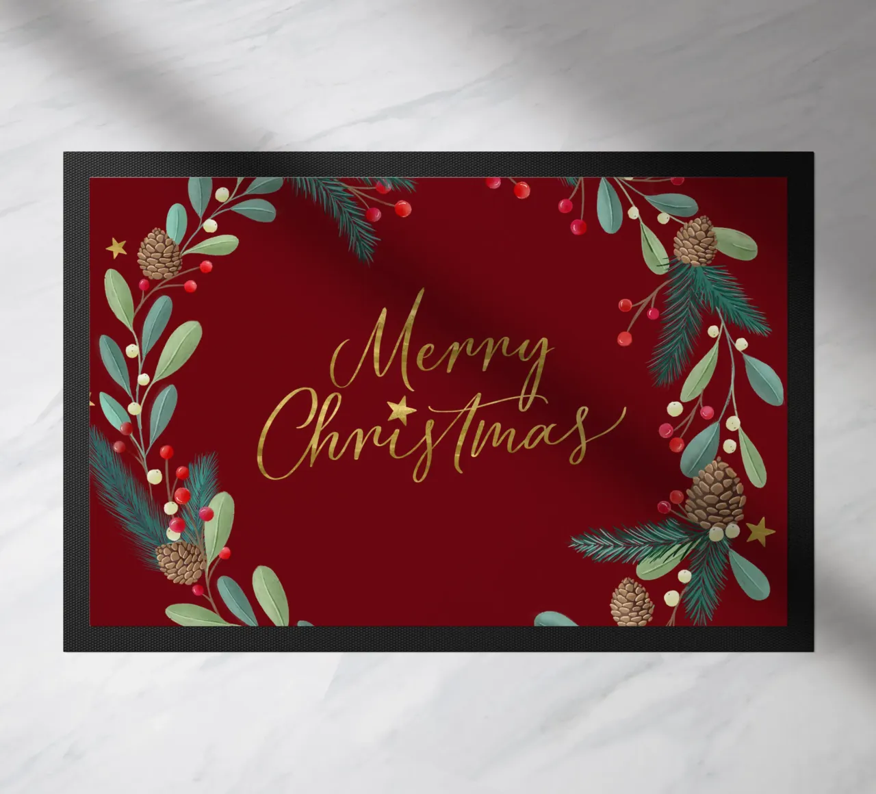 Corona de Adviento, Corona de Navidad. Feliz Navidad. felpudo de CalliLetters