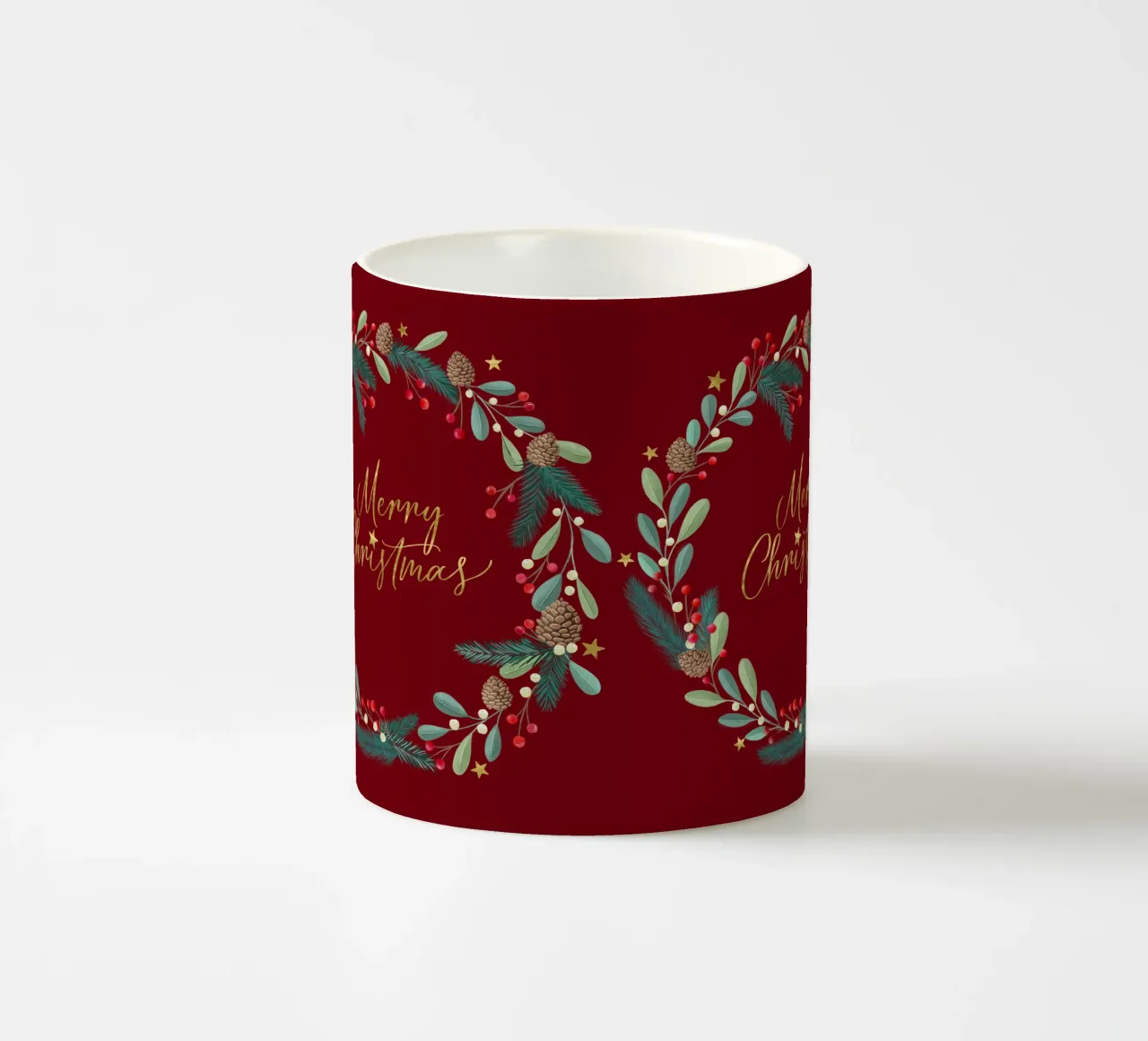 Corona d'Avvento, corona di Natale. Buon Natale. tazza in ceramica da CalliLetters