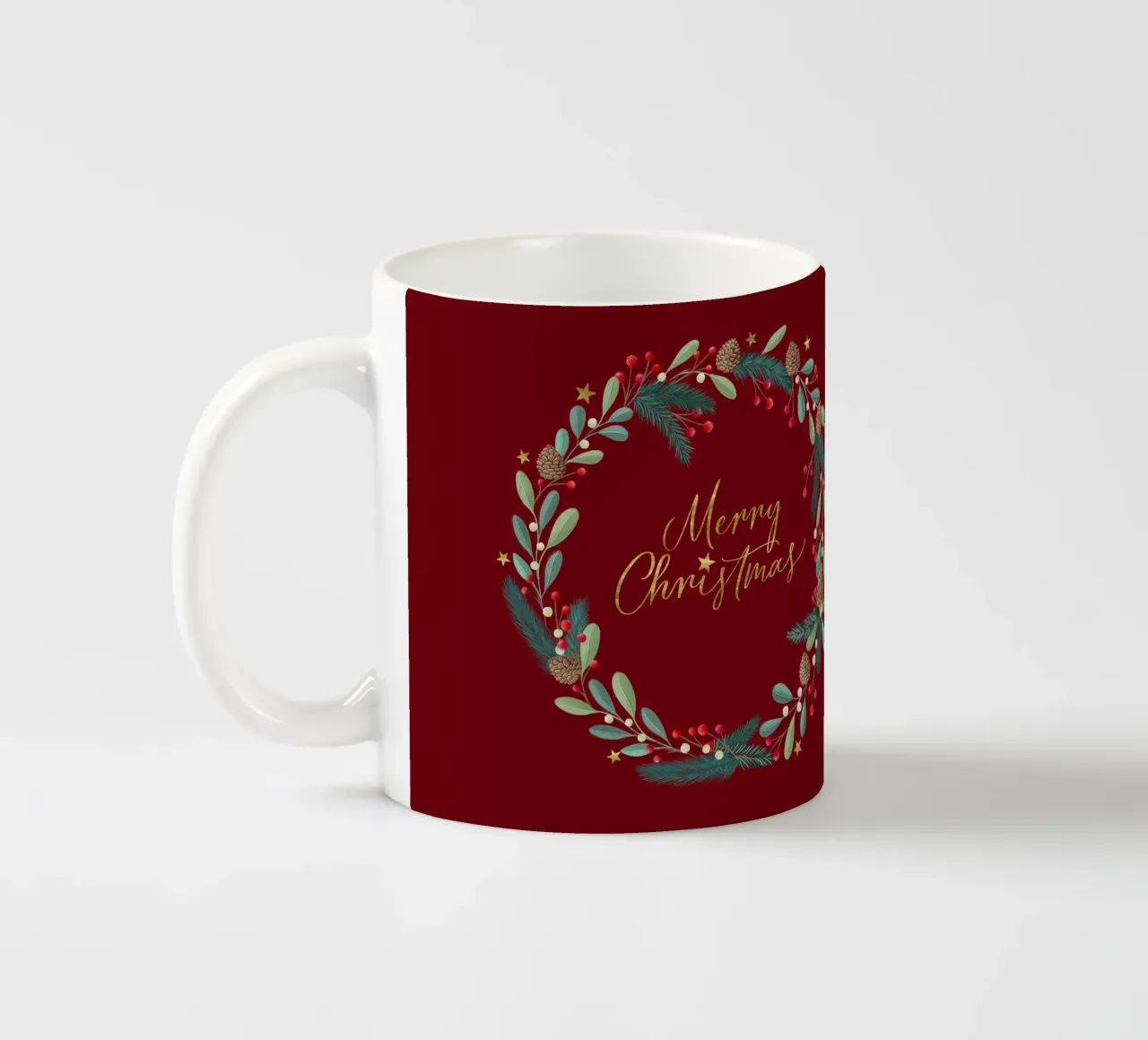 Corona d'Avvento, corona di Natale. Buon Natale. tazza in ceramica da CalliLetters