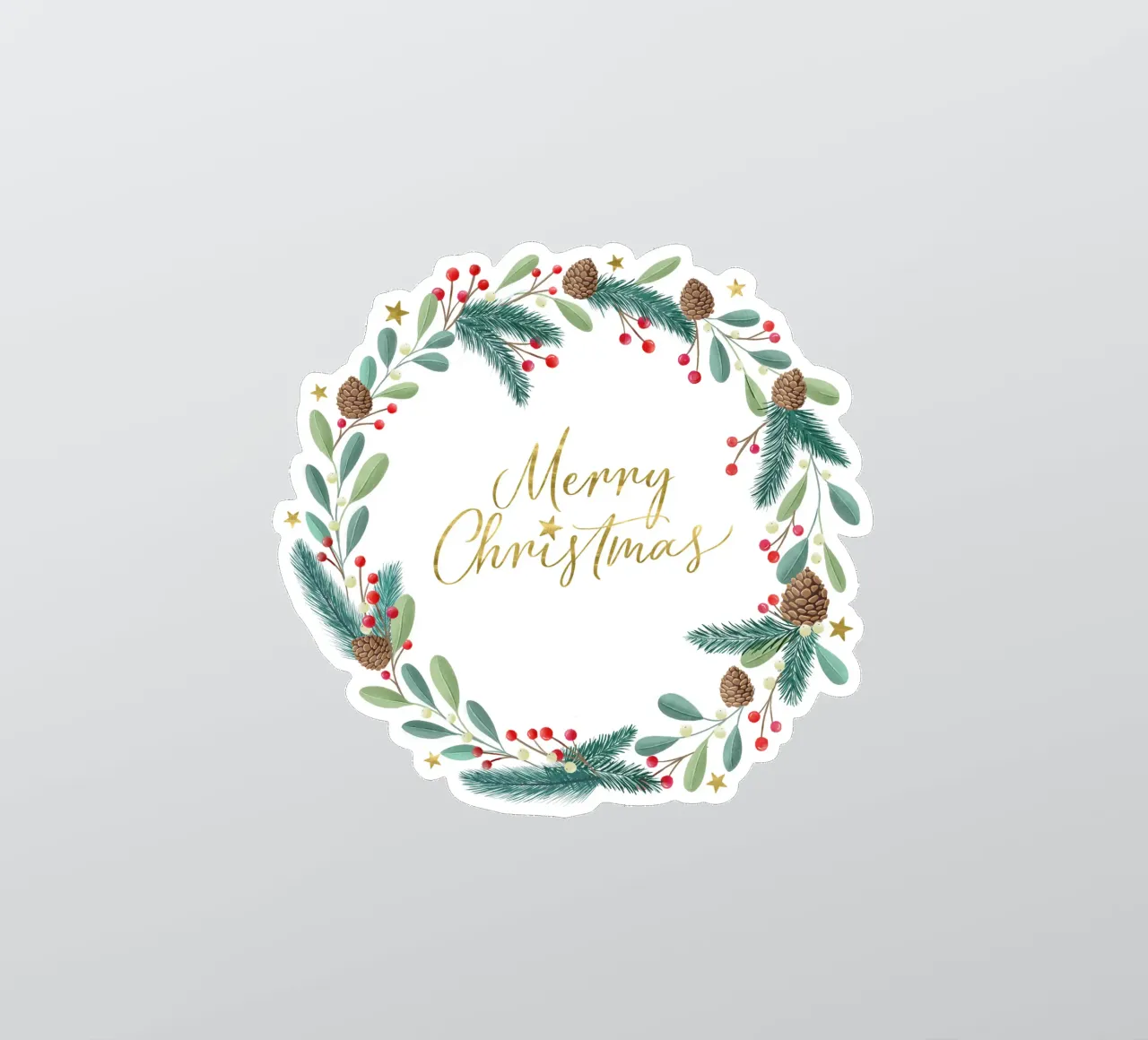 Couronne de l'Avent, couronne de Noël. Joyeux Noël. autocollant de CalliLetters