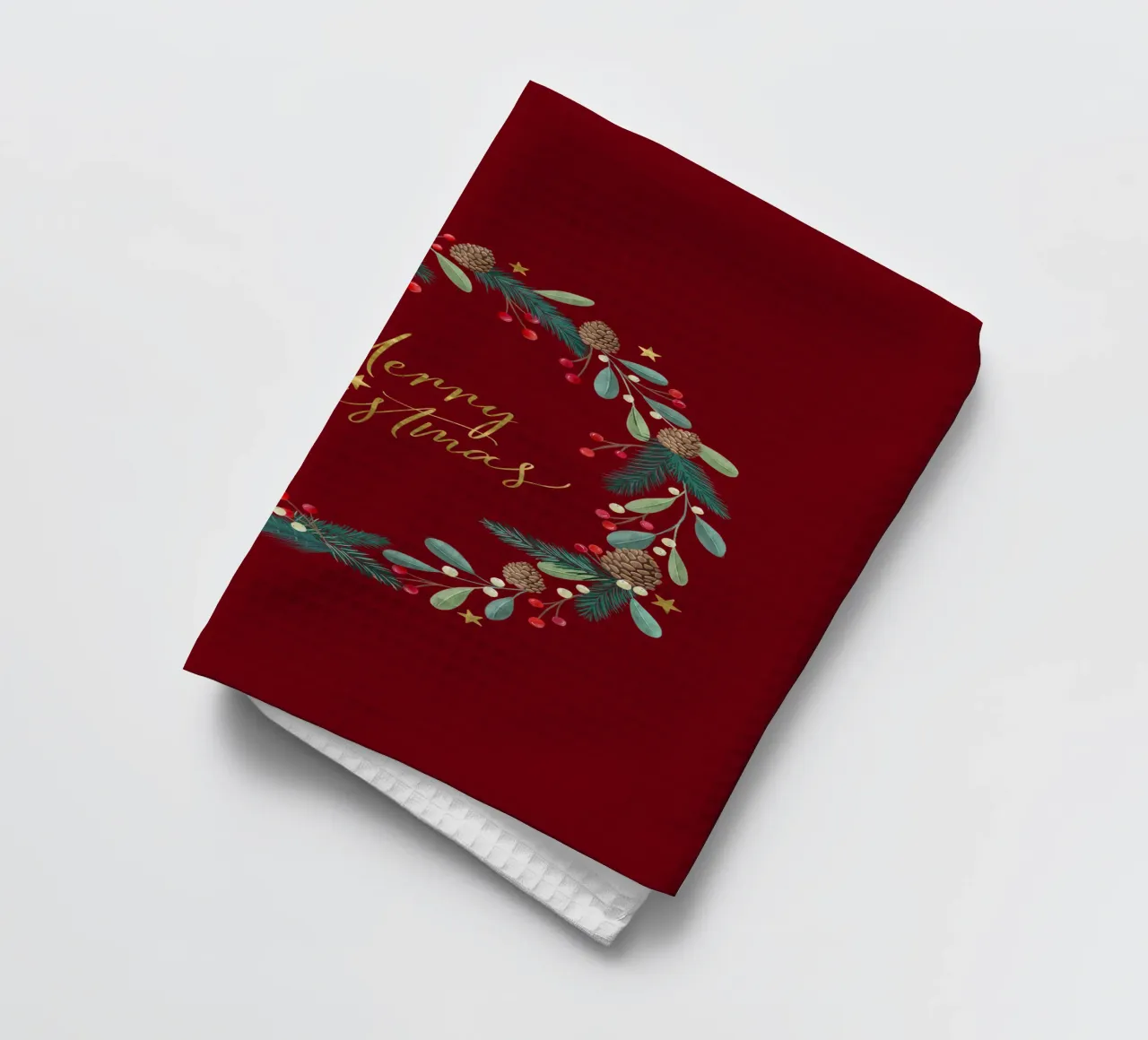 Corona de Adviento, Corona de Navidad. Feliz Navidad. paño de cocina de CalliLetters
