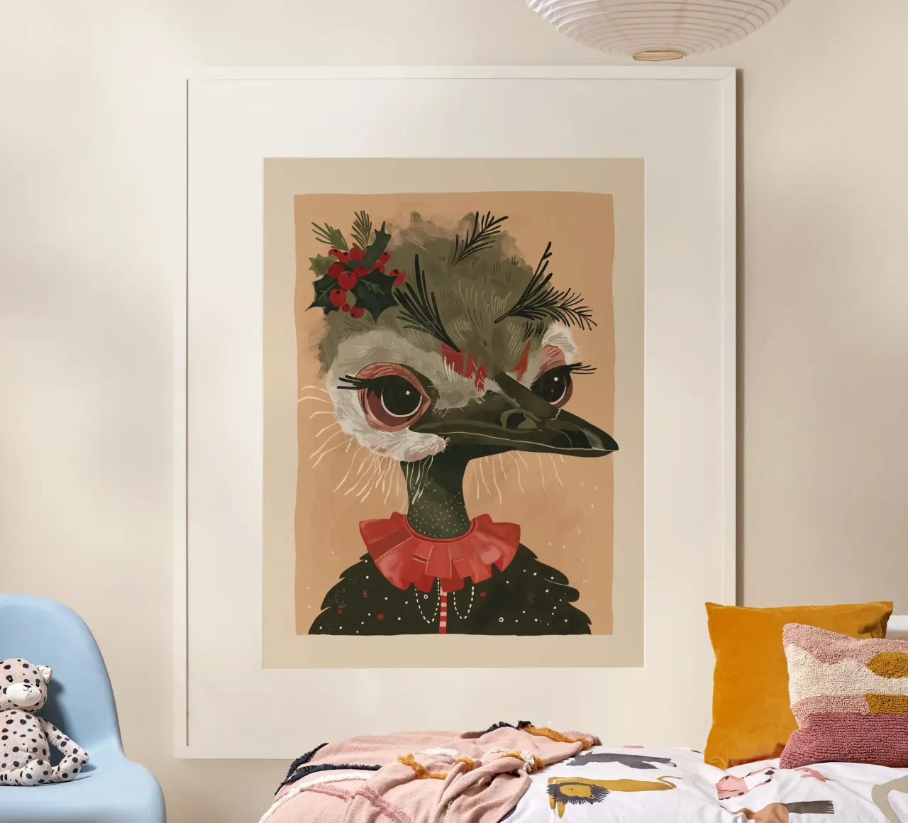 Struzzo festivo poster con telaio in plastica da ArtsySesta