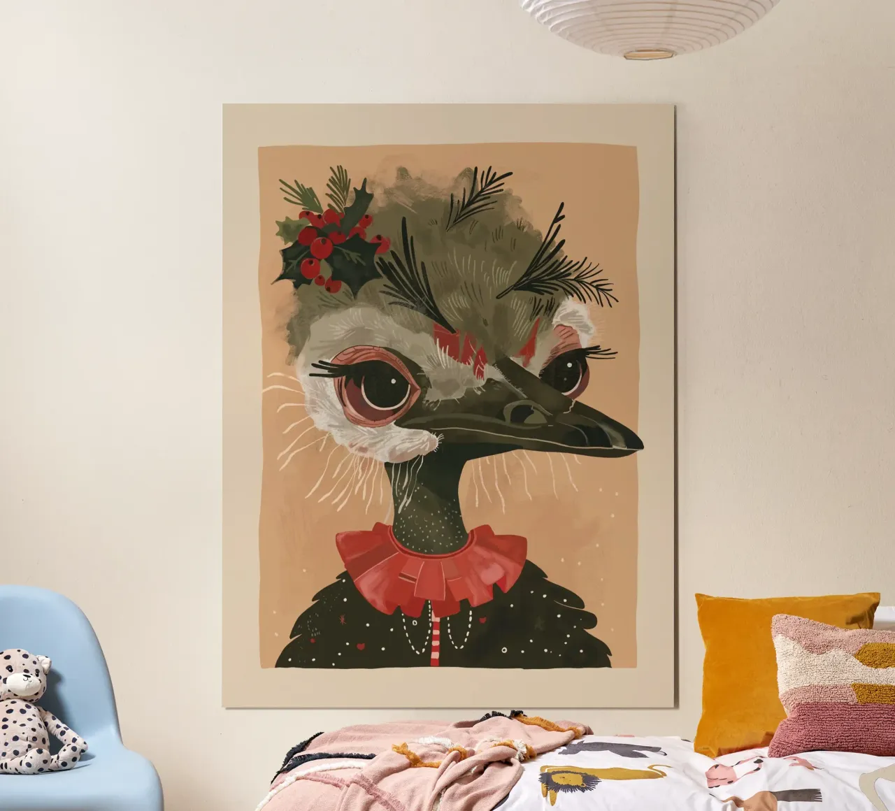 Struzzo festivo poster con telaio in plastica da ArtsySesta