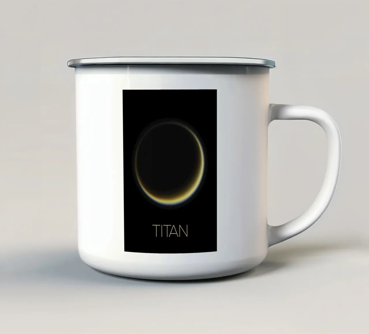 Poster della NASA su Titano tazza in smalto da 🎁 ARTVI-SHOP
