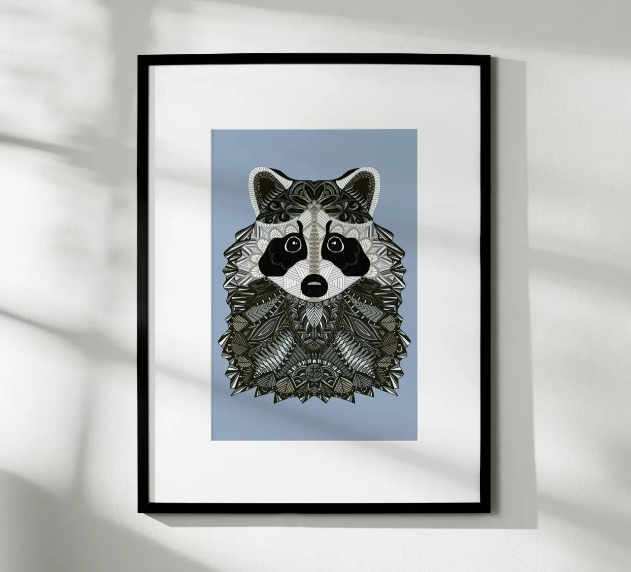Tangled Raccoon poster con telaio in plastica da Angelika Parker