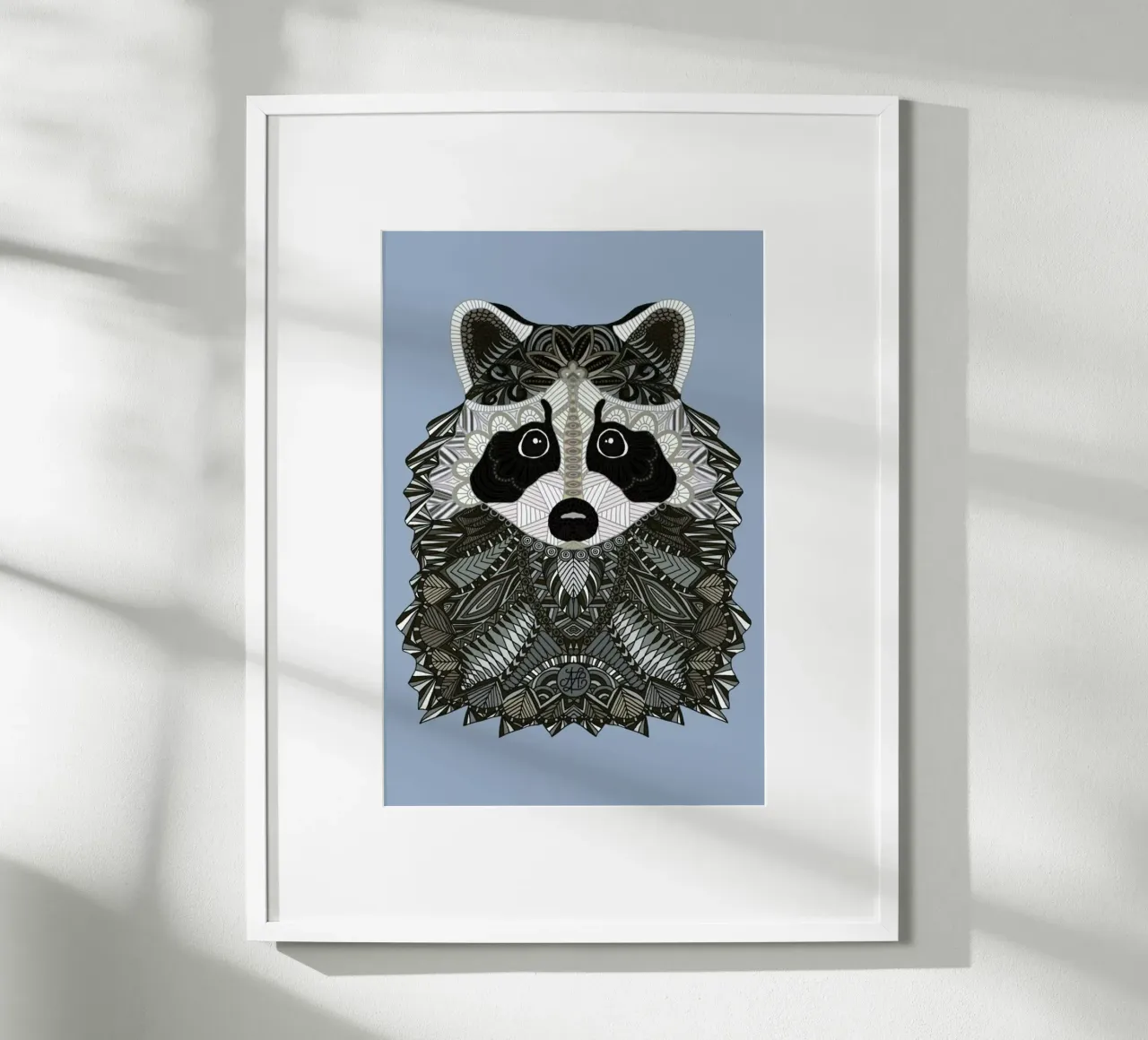 Tangled Raccoon poster con telaio in plastica da Angelika Parker