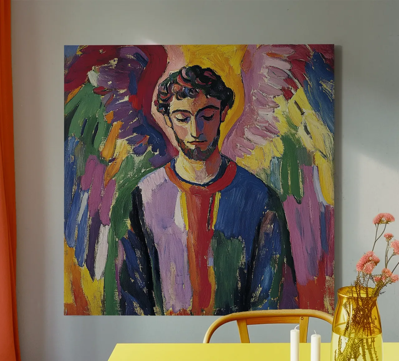 Angelo Arcangelo Fede Speranza Pace Amore tela con Cornice a cassetta da Nikis Art Studio