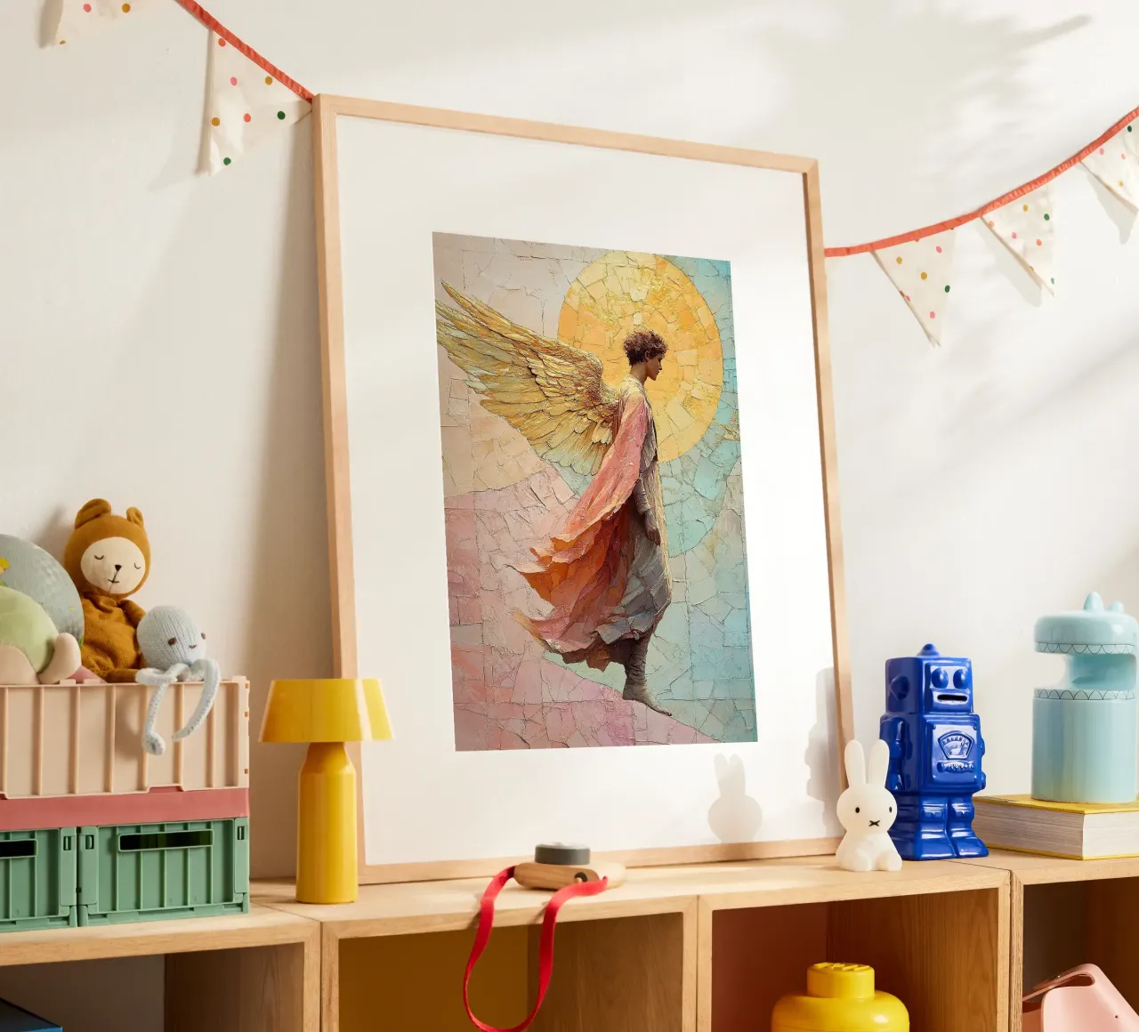 Alas celestiales - El poder de los arcángeles poster con marco de madera de Nikis Art Studio