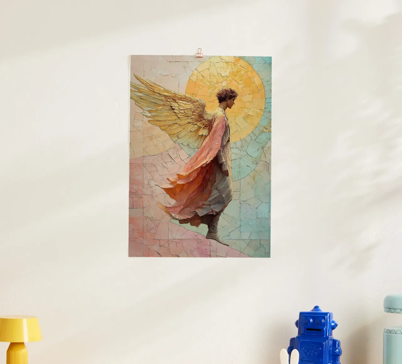 Alas celestiales - El poder de los arcángeles poster con marco de madera de Nikis Art Studio
