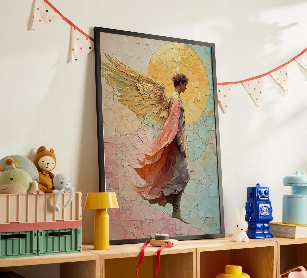 Alas celestiales - El poder de los arcángeles poster con marco de madera de Nikis Art Studio