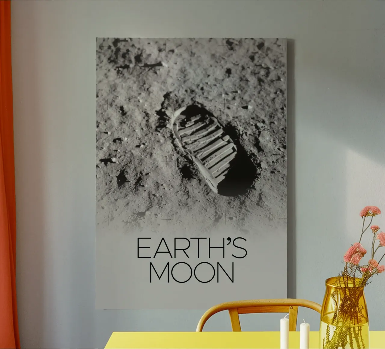 Póster de un astronauta de la NASA en la Luna lienzo con Marco flotante de 🎁 ARTVI-SHOP