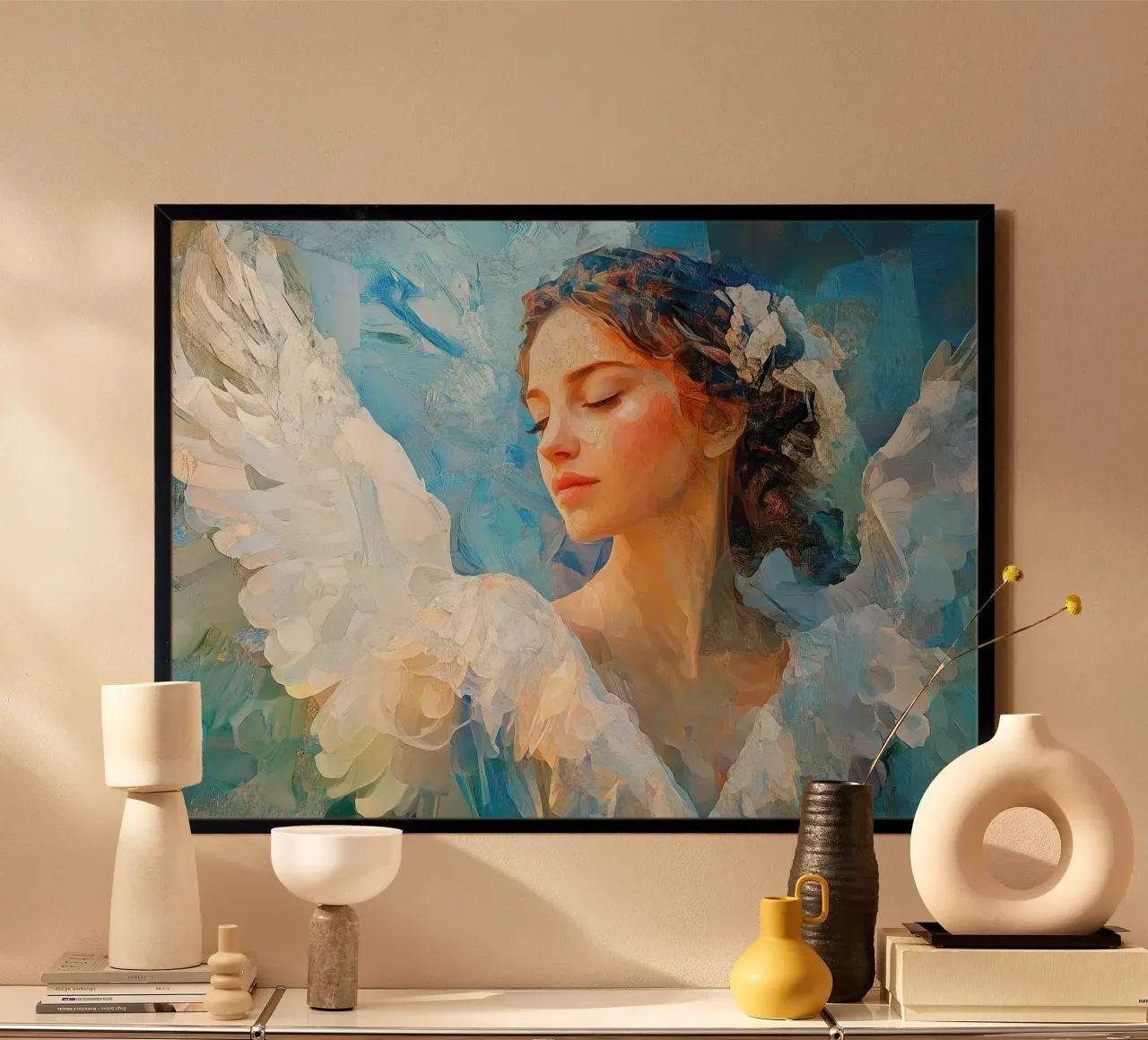 Angelo Arcangelo Fede Speranza Pace Amore carta hahnemühle da Nikis Art Studio