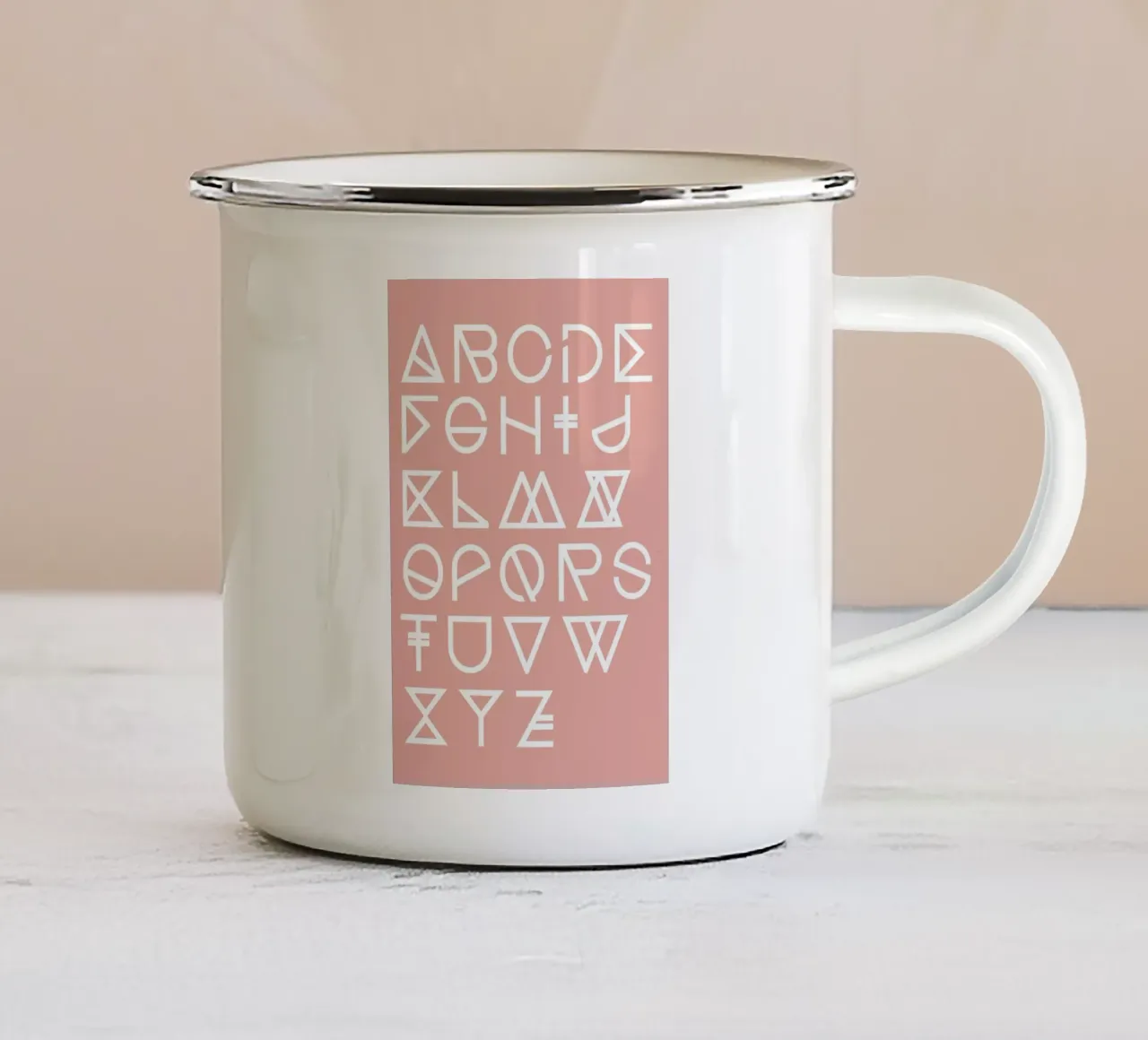 Geometrical ABC - blush tazza in smalto da Studio Nahili