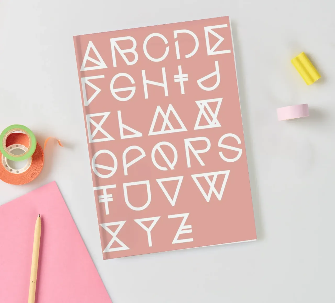 Geometrical ABC - blush notebook by Studio Nahili