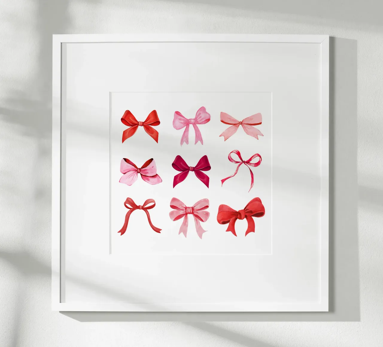 Coquette Fiocchi rossi e rosa poster con telaio in legno da Coquette Club