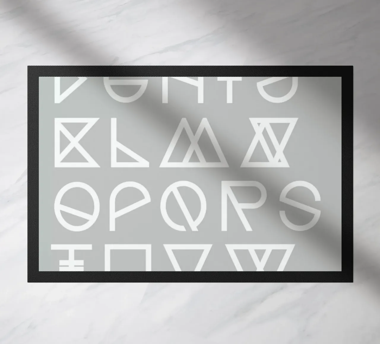 Geometrical ABC - grey doormat by Studio Nahili