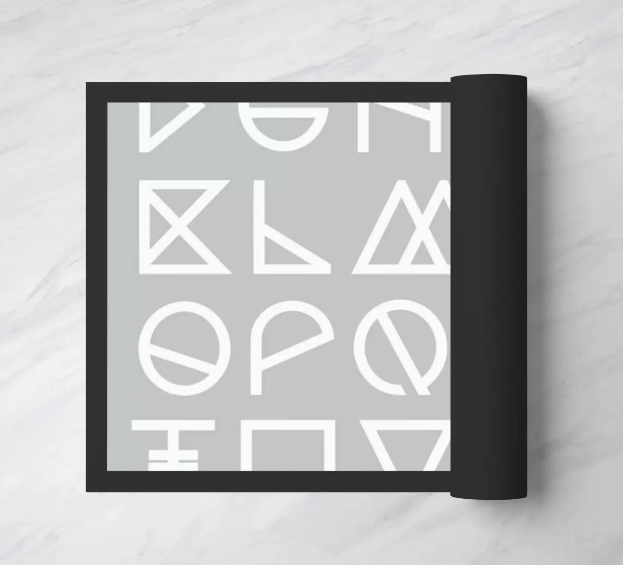 Geometrical ABC - grey doormat by Studio Nahili