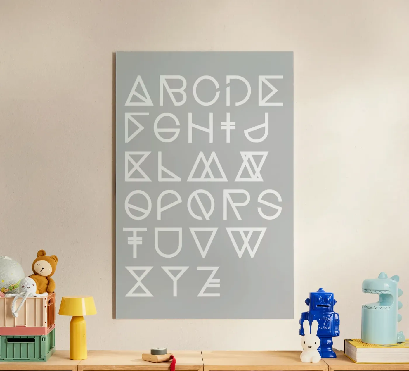 Geometrical ABC - grey plexiglass da Studio Nahili