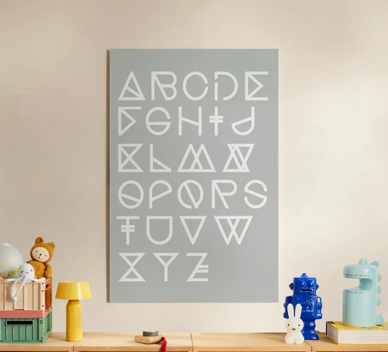 Geometrical ABC - grey plexiglass da Studio Nahili